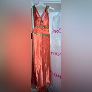 Jovani Golden Orange Prom Dress